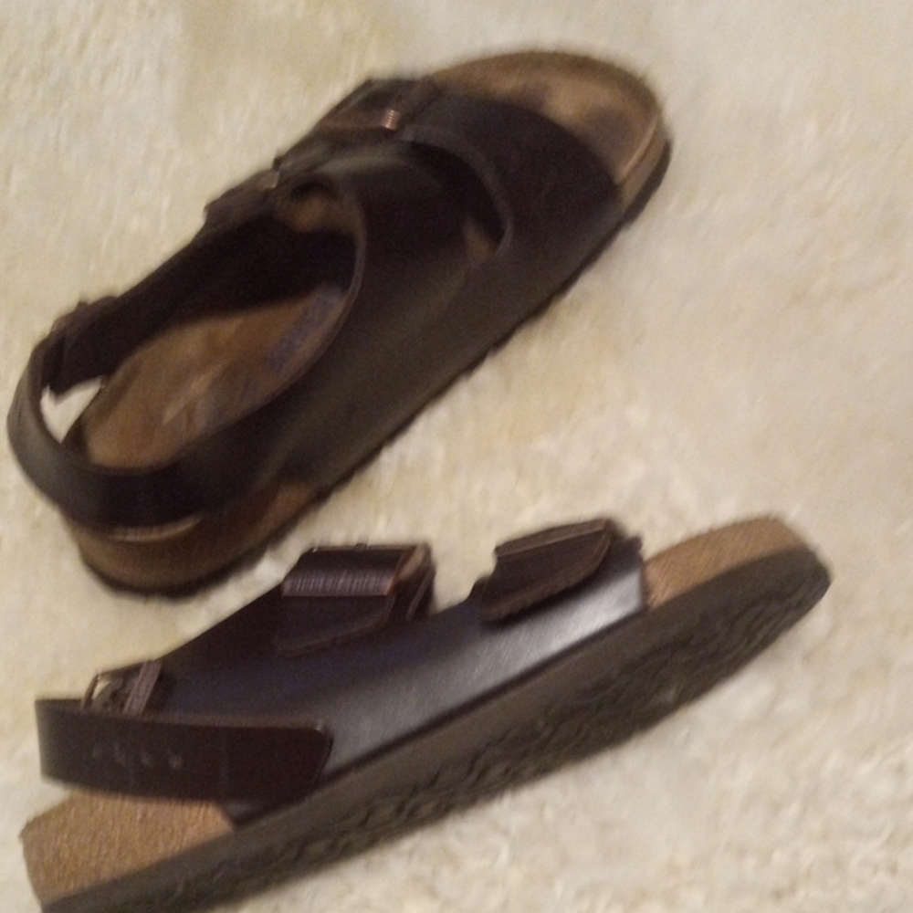 Birkenstock Women’s Dark Brown Two-Strap Comfort Sandals